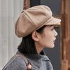 Берет корейский стиль британская шерстяная восьмиугольная шляпа осень и зима милая простая ретро универсальная верблюжья шляпа художника