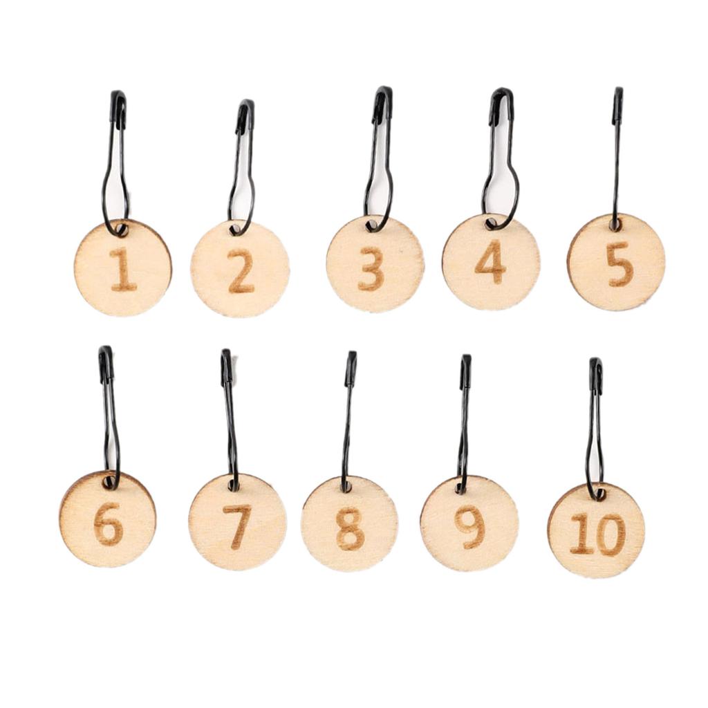 Круглый шарм Деревянные стежки Маркер для блокировки с булавкой-застежкой Деревянная линейка-калибр для вязания, ткачества, шитья, рукоделия