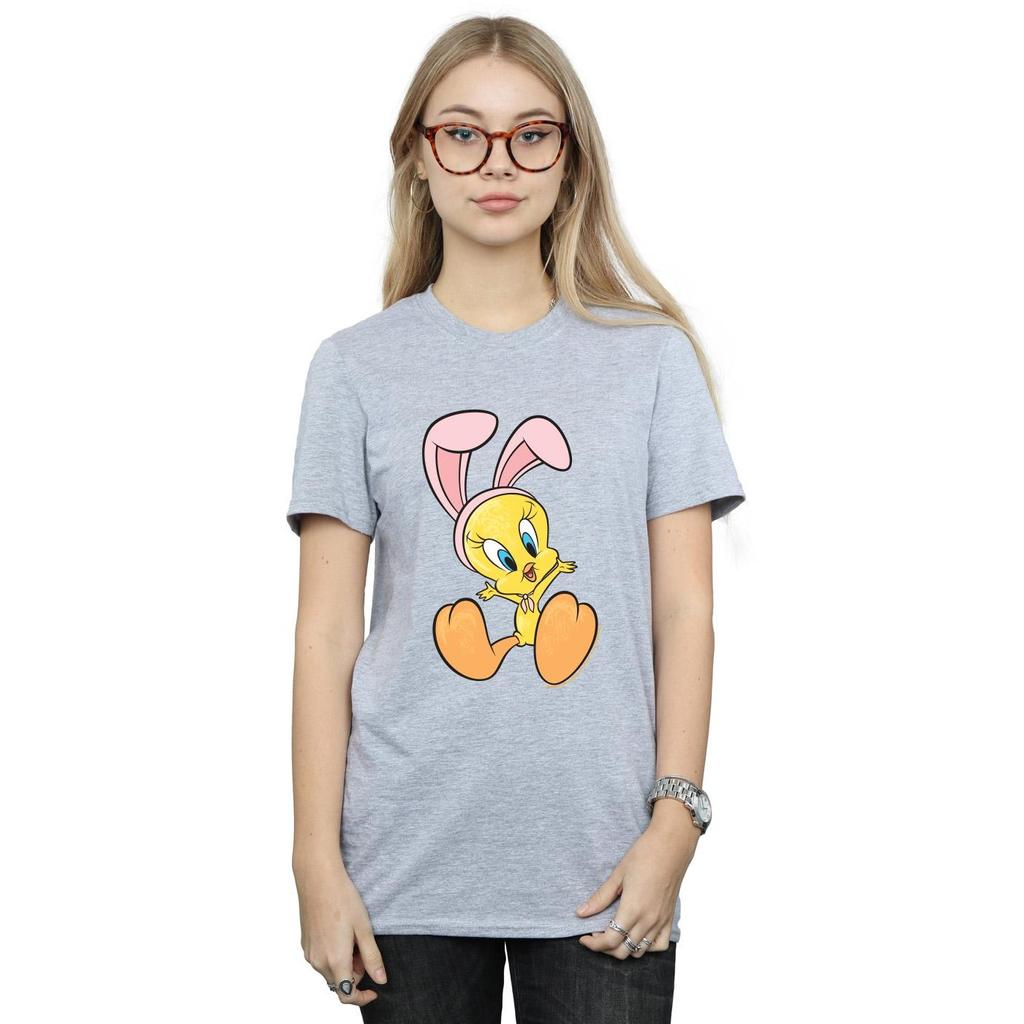 Looney Tunes Womens/Ladies Tweety Pie Bunny Ears Cotton Boyfriend T-Shirt
