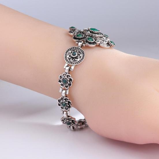 Винтажный цветок, искусственный драгоценный камень, браслет, вечерние ювелирные изделия, женский подарок на день рождения