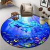 Океанические дельфины ковер 3D морской организм круглый противоскользящий коврик для спальни напольное компьютерное кресло украшение дома