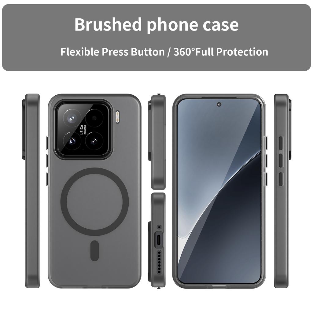 Для Xiaomi 15 Чехол Совместимый с MagSafe ТПУ+ПК Тонкий Матовый Полупрозрачный Чехол для Телефона