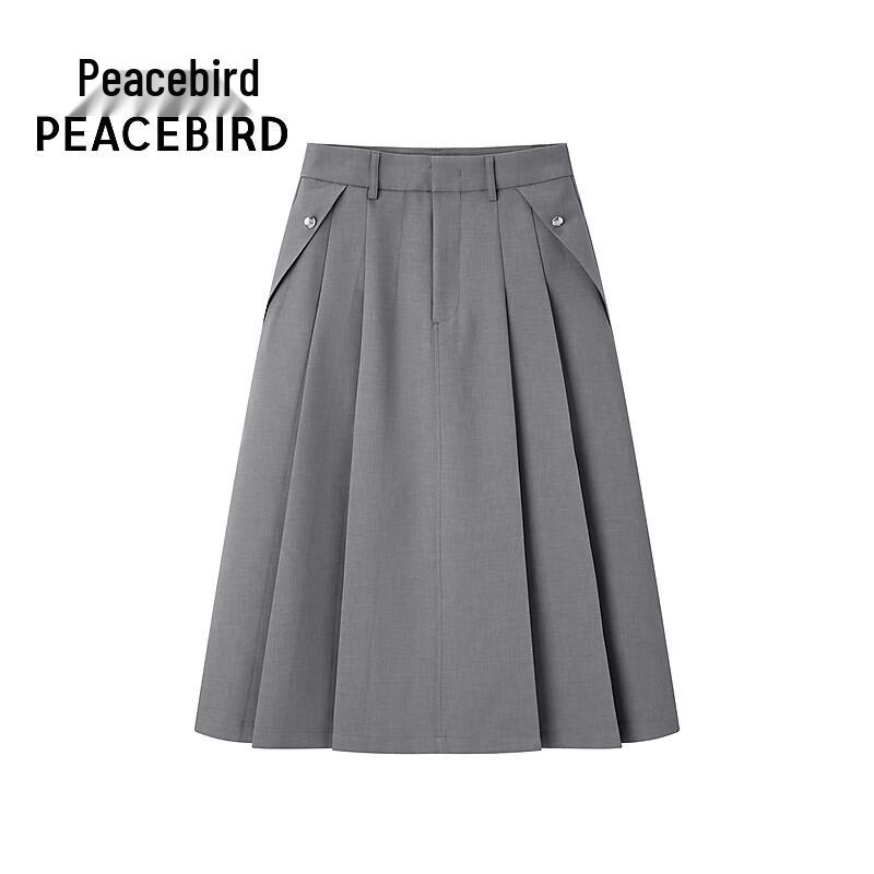 PEACEBIRD Элегантная плиссированная юбка-миди с высокой талией