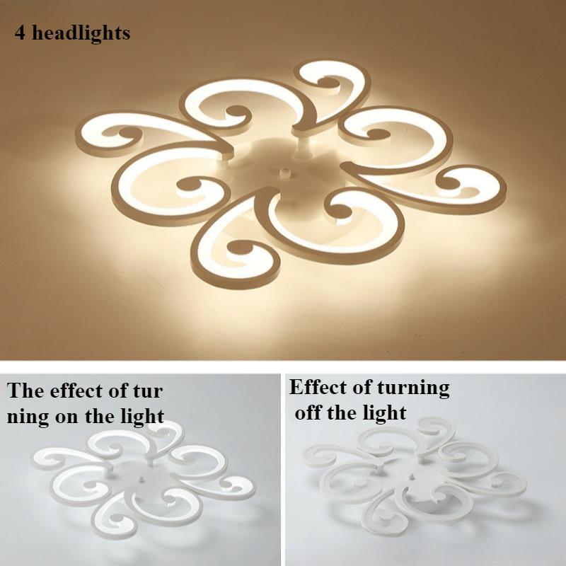 Простой современный цветочный лепесток, теплый потолочный светильник для спальни