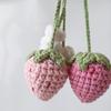 Handmade Crochet Strawberry Bag Key Charm Jewelry Accessory
