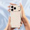 For iPhone 17 Pro Case Pink Small Flowers Pattern Printing Straight Edge TPU Phone Back Cover