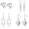 4 pair/LOT  Sterling  Earring Set  Color Fashion Charms Earrings for Women Lady Girl Wedding Jewelry  Cute