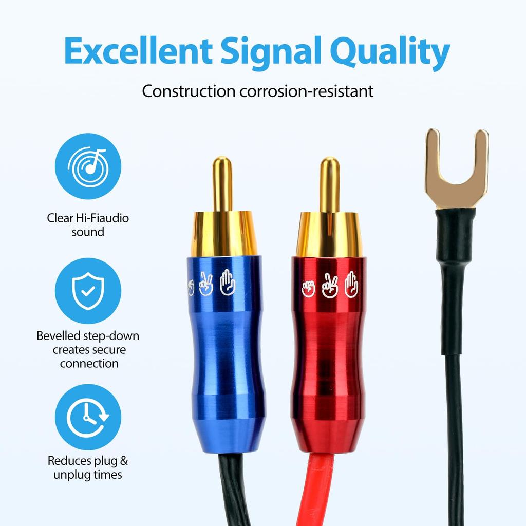 KK CABLE RCA-кабель с заземлением 2RCA «папа» — 2RCA «папа» Провод заземления Стерео межблочный кабель FO-I RCA×2 Провод, Кабель, FO-I (3M)