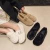 2024 New Autumn Winter Women Casual Flats Women's Moccasins Soft Loafers Fashion Comfort Warm Plush Slip On Female Cotton Shoes