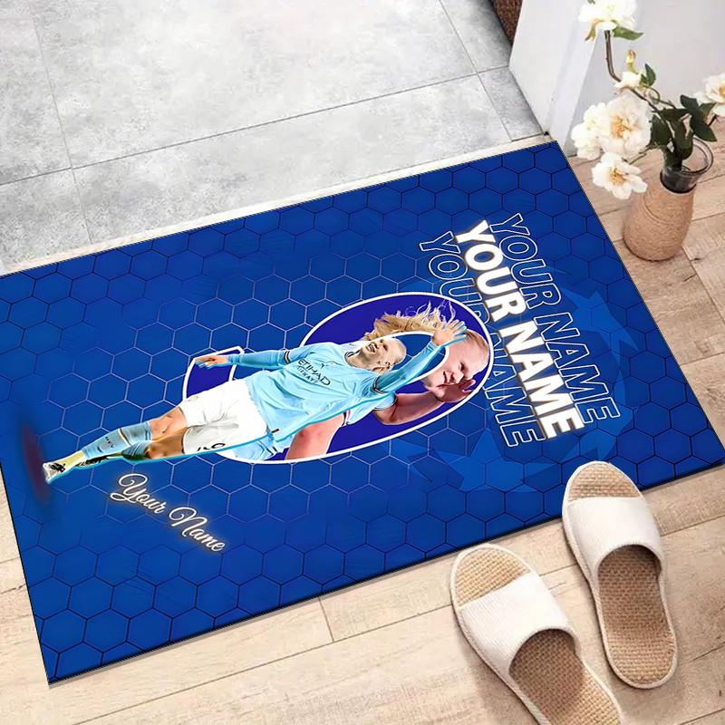 Haaland Design Area Rug Personalized Name- Non-Slip, Soft & Cozy Floor Mat for Living Room, Office - Indoor/Outdoor Carpet