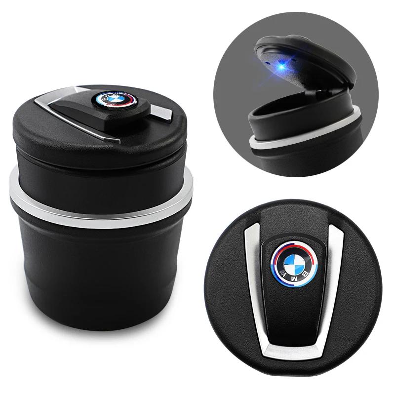 Car Sticker New Car Portable LED Ashtray With Blue Light Car Styling Smokeless Ash Tray For BMW E34 E36 E60 E90 E46 E39 E70 F10