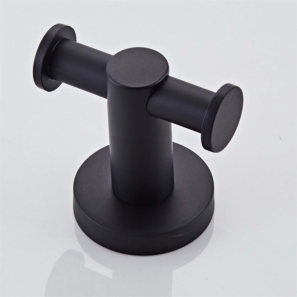 Черный двойной крючок для одежды из нержавеющей стали, бытовой подвесной одинарный крючок для одежды, крючок для ванной, фурнитура для ванной, вешалка 2023