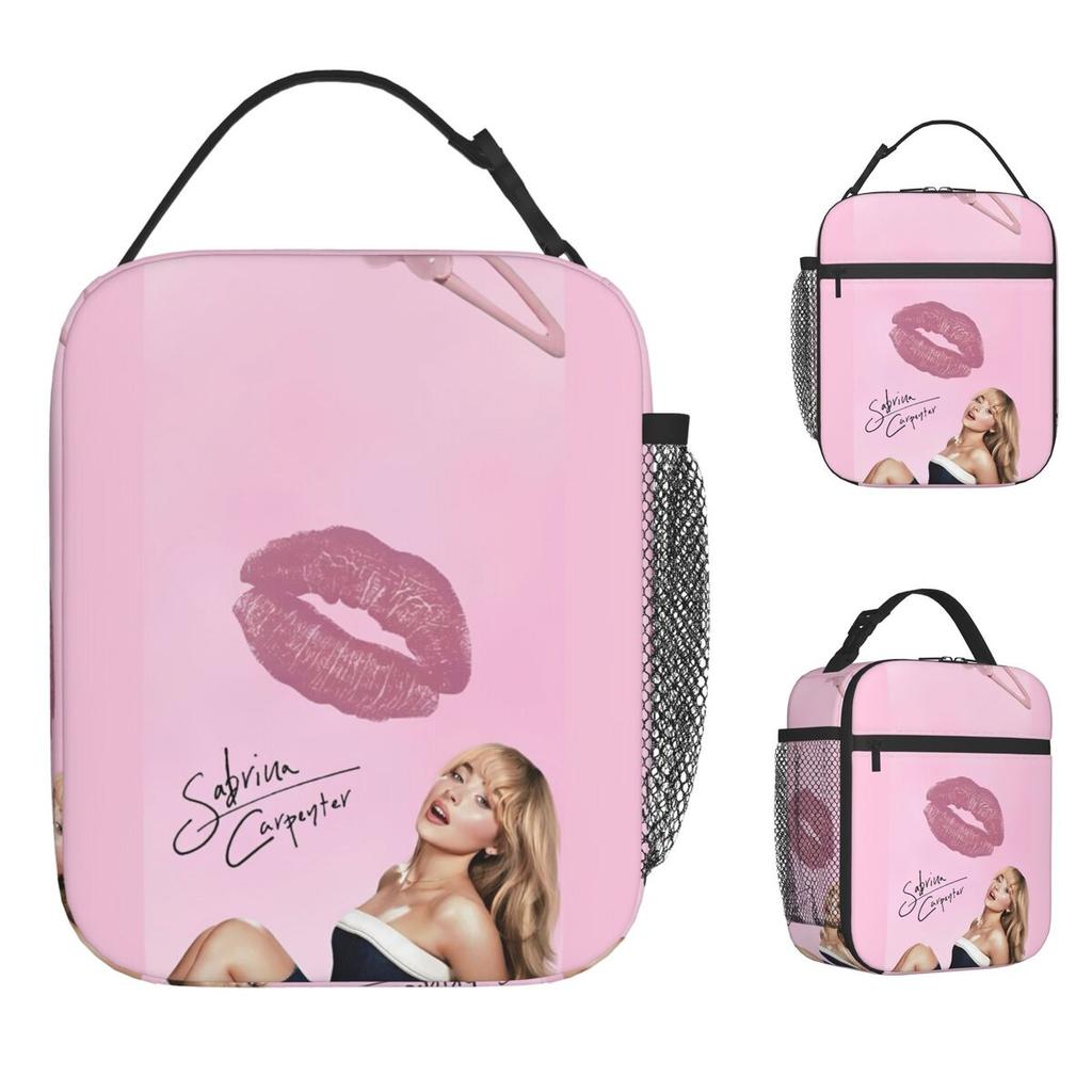 Sabrina Carpenter Lunch Bag Retro Lunch Box Travel Portable Insulated Thermal Lunch Bags For Child Oxford Custom Cooler Bag