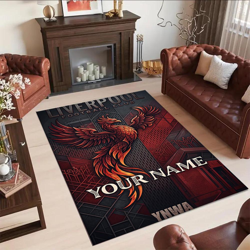 Liverpool Fc Customize Text Floor Mat Design For Living Rooms Kitchen Study Room Hallway Antislip Carpet Office Home Decor Spiritual Gift