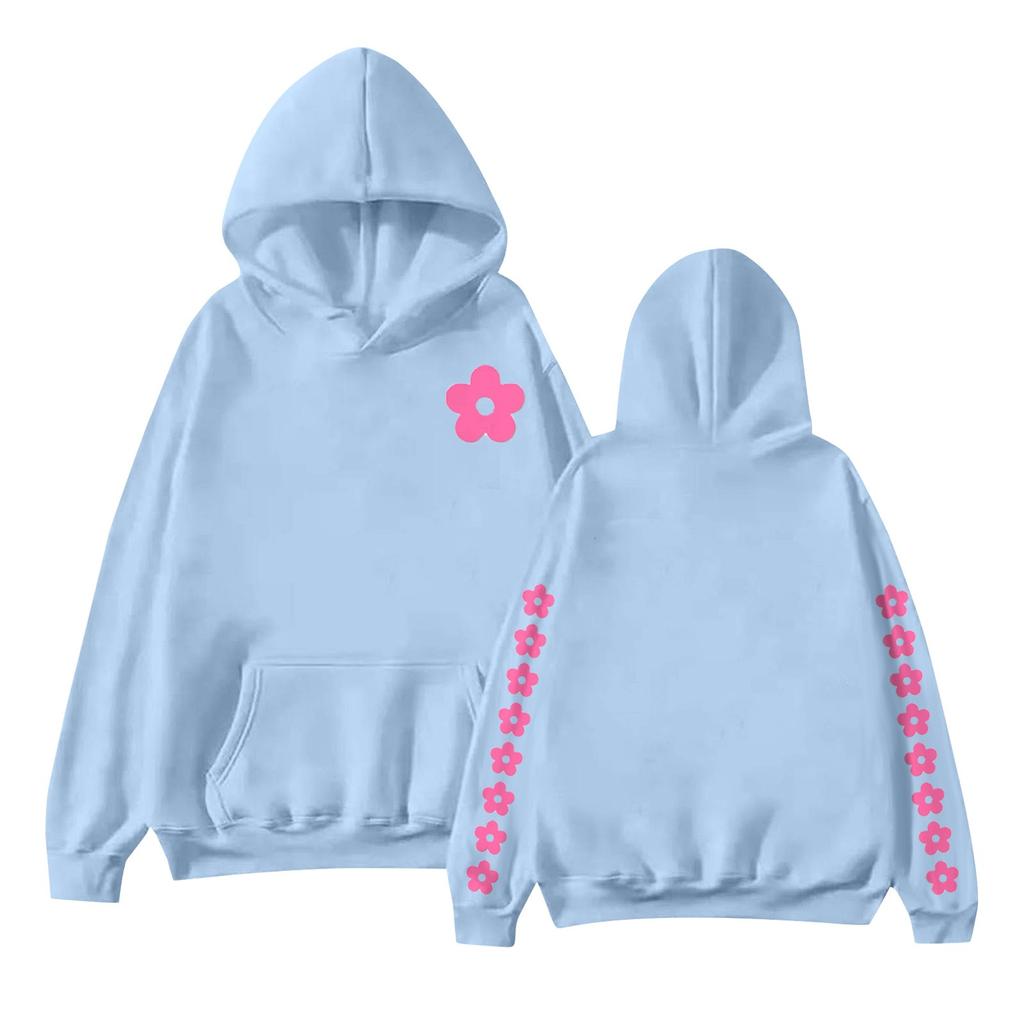 Women's Fashion Printed Long Sleeve Loose Sweatshirt Top Fall Hoodie Sweatshirt