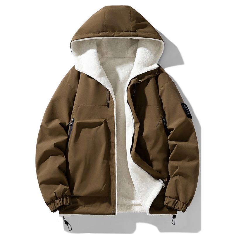 Двусторонняя уличная пуховая куртка с хлопковой подкладкой, куртка-инструмент с капюшоном, мужской трендовый бренд в стиле хай-стрит, куртка с хлопковой подкладкой с зарядкой, зимняя модель