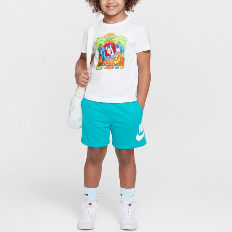 Nike Свободная спортивная повседневная мягкая удобная универсальная футболка с коротким рукавом детские топы белая II3031-100