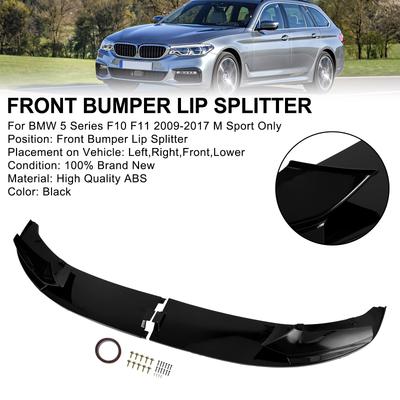 Глянцевый черный передний сплиттер губа диффузор подходит для BMW 5 серии F10 M Performance