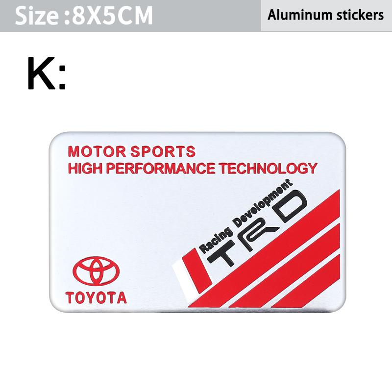 Tyre Valve Core 1Pcs Car Badge Sticker Toyota Auto Trunk Metal Stickers For Toyota Gazoo Racing TRD Corolla Yaris Chr Auris