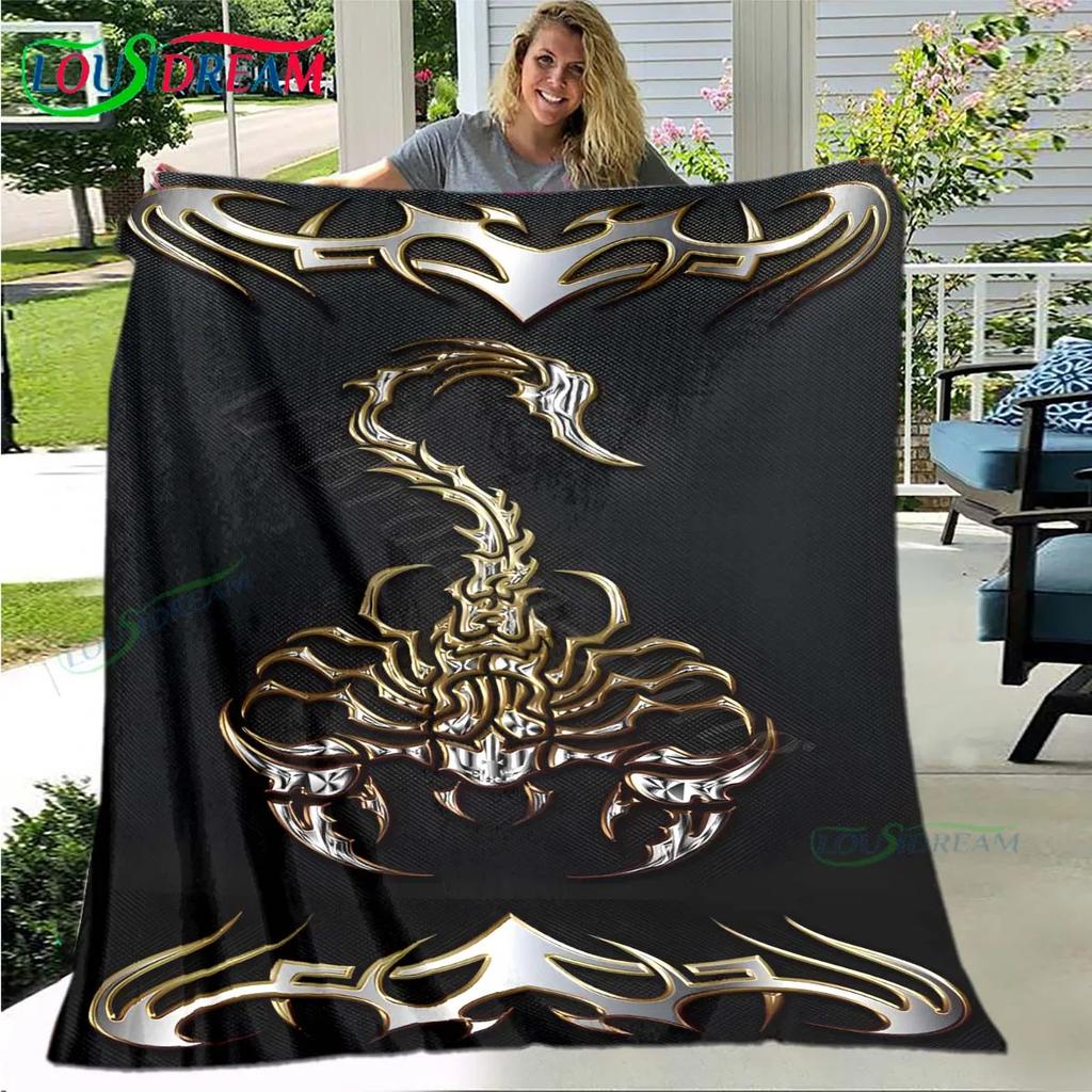 Теплое одеяло с узором скорпиона, тонкое фланелевое одеяло, портативное для дома, путешествий, офиса, одеяло для обеденного перерыва, подарок на день рождения