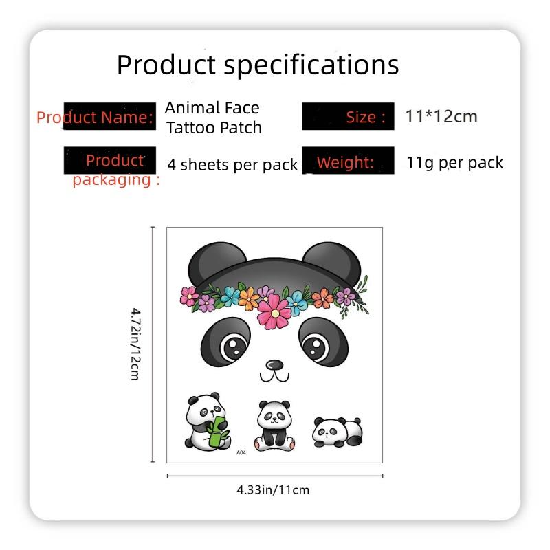 Наклейка тату на лицо для девочек, милая мультяшная животная, для фестивальной вечеринки, макияж, наклейки тату на лицо, женская, мужская, украшения для лица, временная татуировка