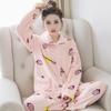 Winter Pajamas Coral Velvet Thickened Small Plus Velvet Warm Coral Long-sleeved Suit Two-piece Pajamas Women Autumn and Winter
