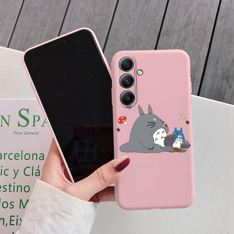 Чехол для телефона с аниме Тоторо для iPhone Samsung A55 S24 FE S25 M35 A16 Xiaomi Redmi Note 13Pro 14C Huawei Honor Realme противоударный матовый чехол с защитой от царапин