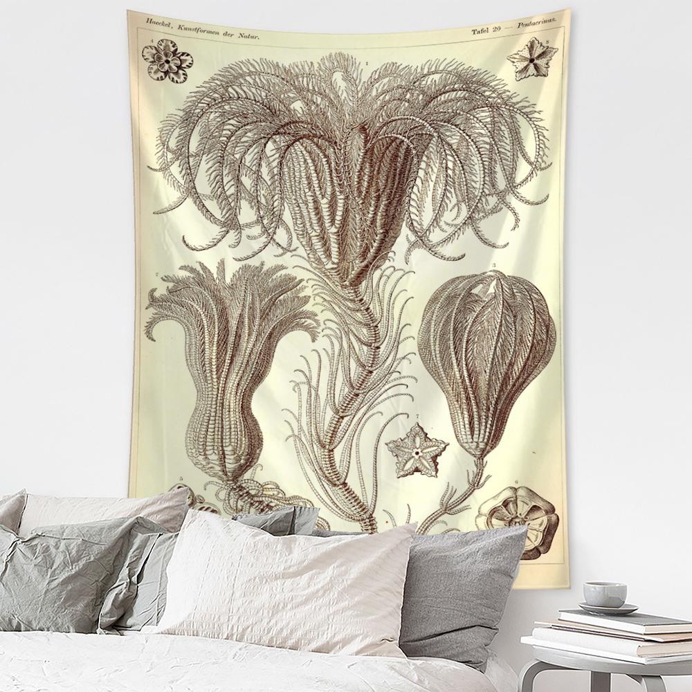 Карта идентификации подводных насекомых, настенный гобелен в богемном стиле, психоделическое колдовство, искусство, загадочный домашний декор