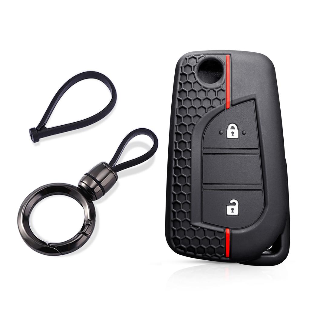 2buttons Key Case Cap for Toyota Yaris Rav 4 2016 2017 2018 Folding Cover for PEUGEOT 108 for Citroen C1 2019 Car Accessories