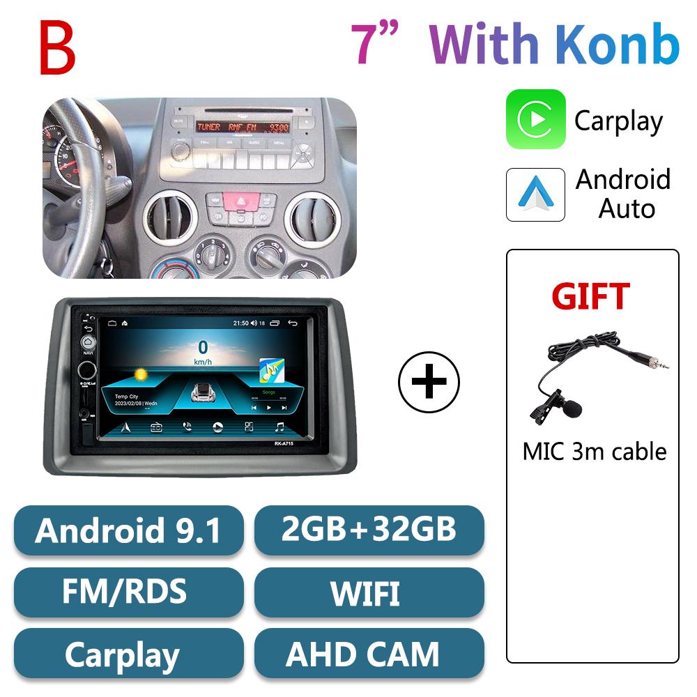 2 Din Car Radio Android for FIAT Panda 2003-2012 Stereo WIFI Multimedia Player Head Unit Navigation Autoradio Carplay Auto 4G