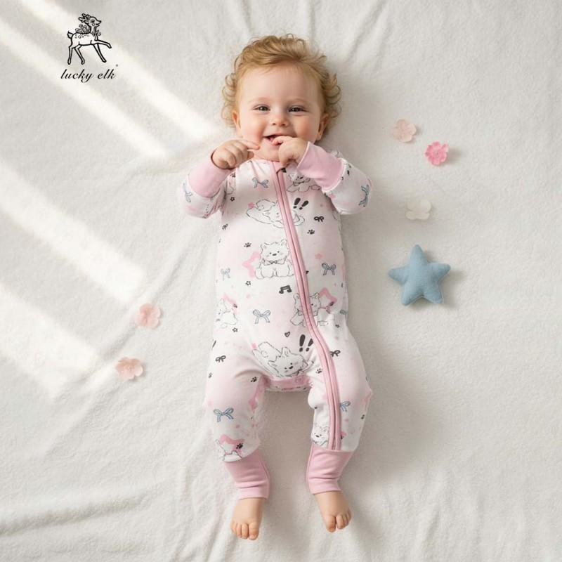 Baby Romper Bamboo Fiber Zip Sleepwear Newborn Thin Style