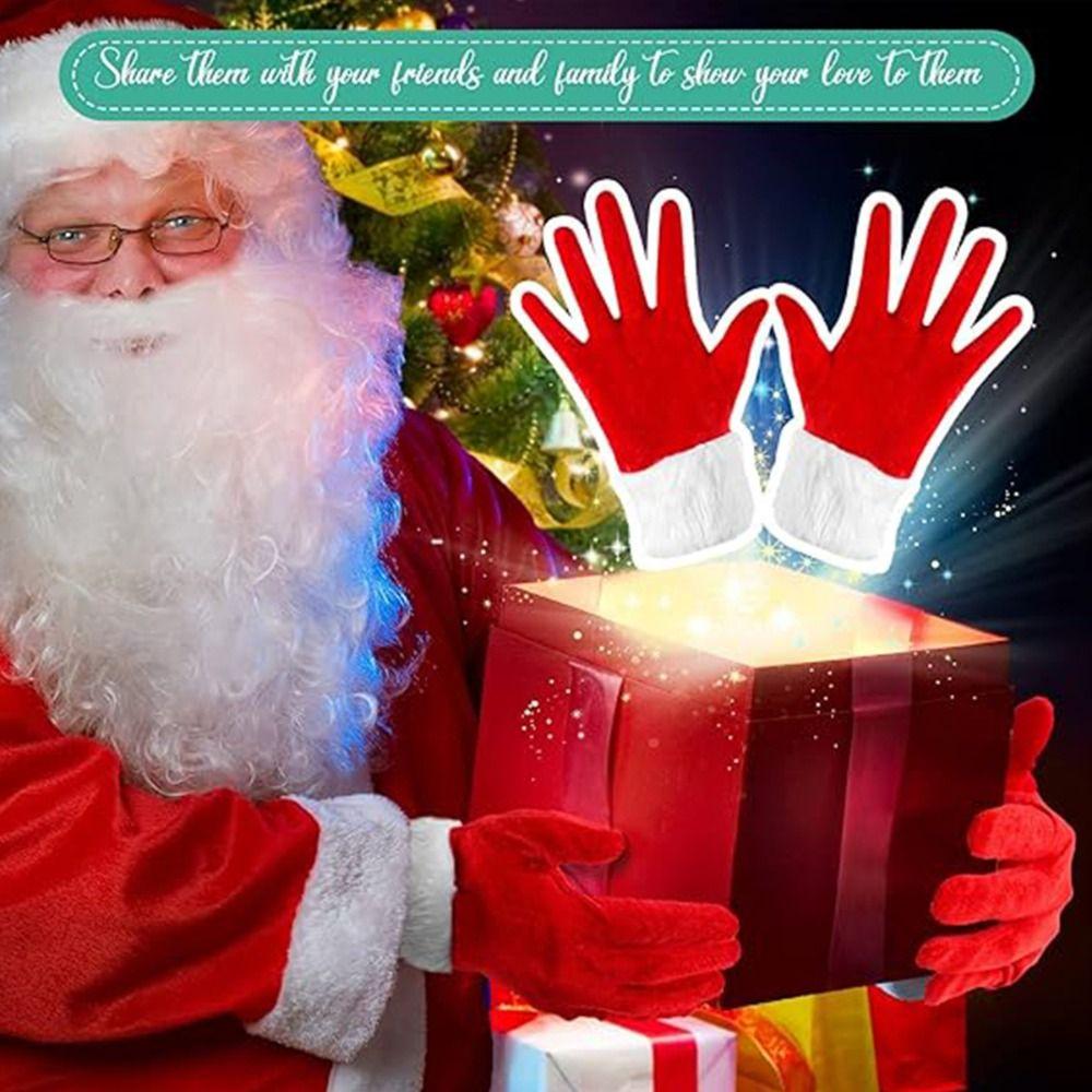 Короткие перчатки Деда Мороза Теплые плюшевые Рождественские перчатки Фестиваль Платье Вечеринка