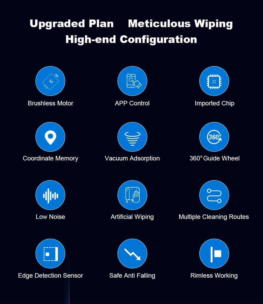 Восстановленный робот для мытья окон Liectroux YW910, двойное распыление воды, вакуумное всасывание 3000 Па, лазерный датчик, управление через приложение и пульт, функция памяти