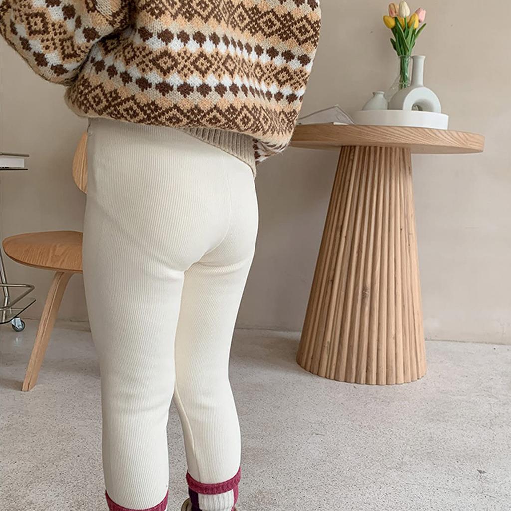 Girls' Fashionable High-Stretch Fleece-Lined Tights Winter Children's Versatile Thickened Thermal Leggings Baby Stylish Casual Trousers