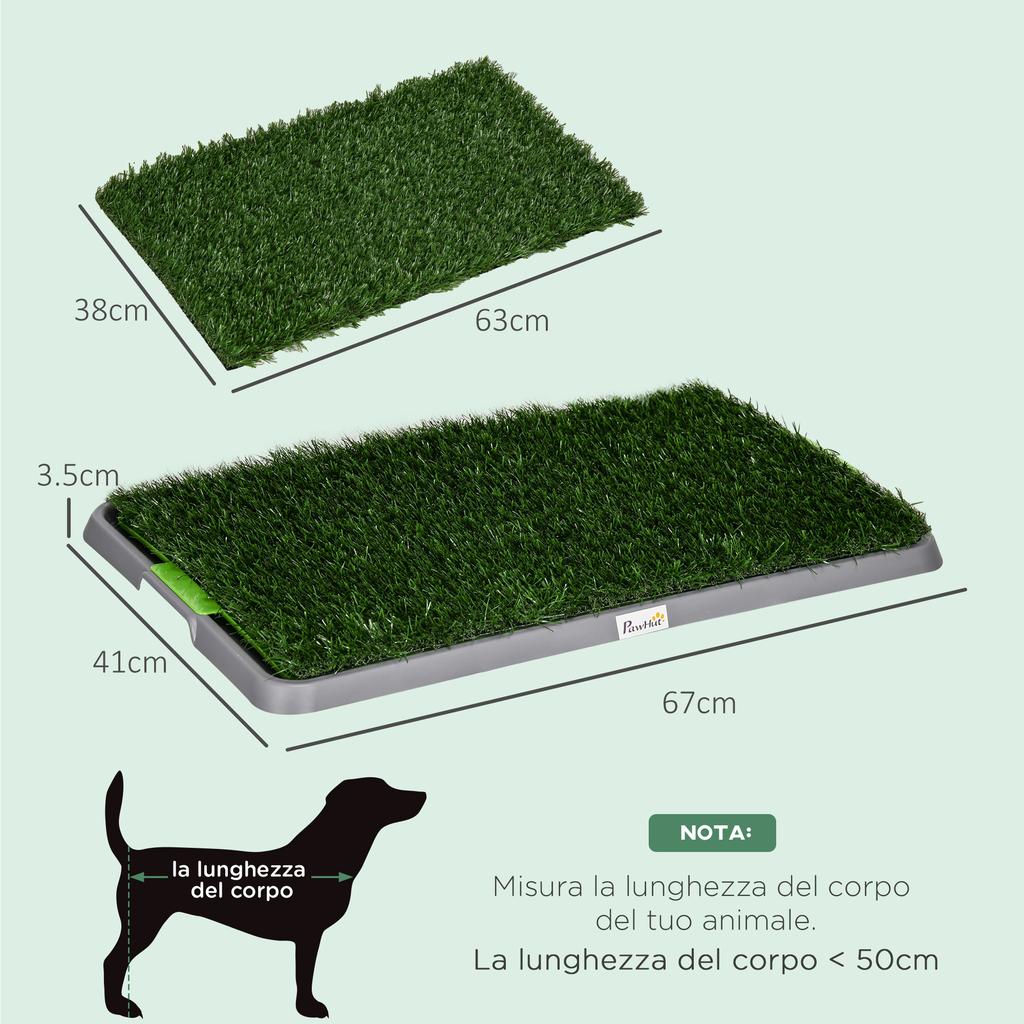 Dog Toilet with Fake Grass, Replacement Grass and Bottom Tray, 67x41cm