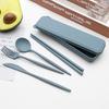 4 шт./компл. наборы столовых приборов креативные с футляром пластиковые портативные наборы ложек и вилок