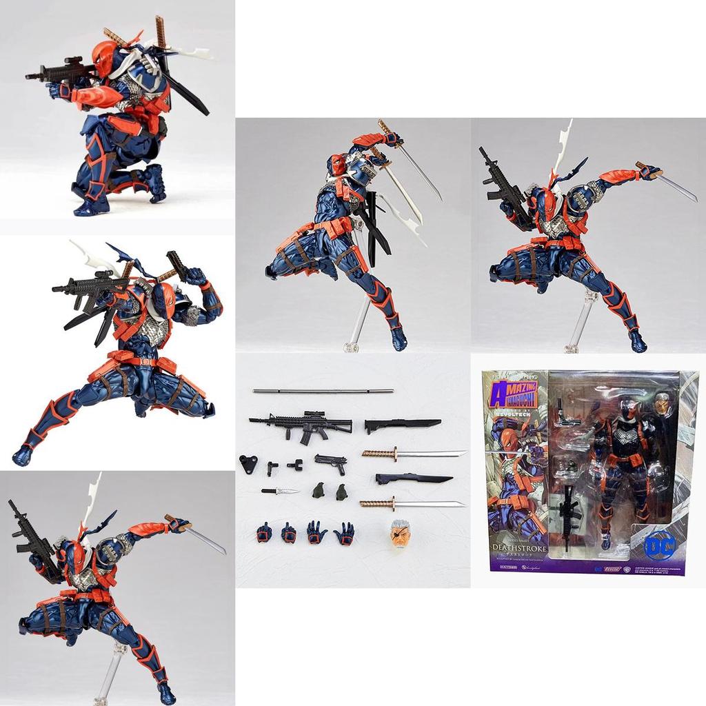 Revoltech Amazing Yamaguchi Deathstroke №011 Высокодетализированная ПВХ Фигурка Коллекционная Игрушка