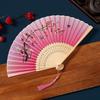 Chinese Style Bamboo Fan Butterfly Handheld Fan Dance Props Tassel Folding Fan  Girl Gift