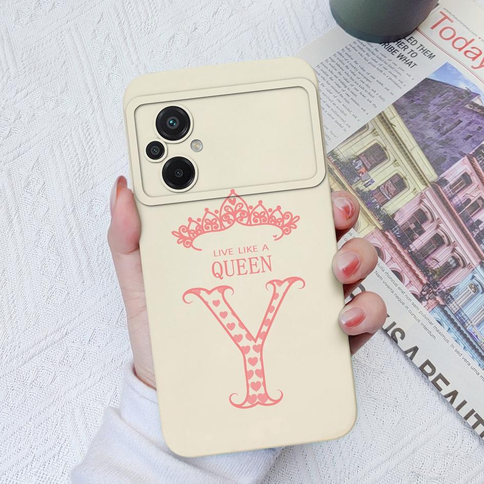 Чехол для Xiaomi Poco C40 C50 C55 F3 F4 F5 Pro M2 M3 Pro Роскошная сумка для телефона с буквами Короны Мягкий силиконовый противоударный матовый квадратный чехол для бампера Xiaomi