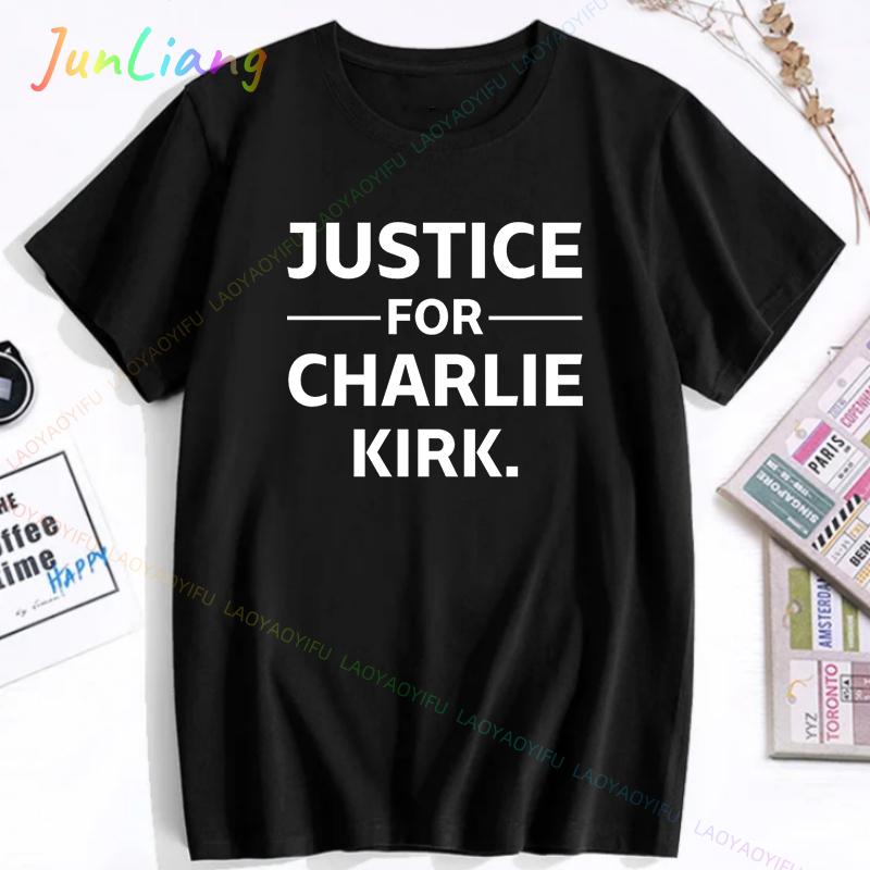 Freedom Charlie Kirk Tshirt Loose Casual FemaleMale Tshirts Unisex Streetwear Protest American Fashion Unisex T Shirts