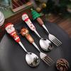 Christmas Spoon Fork Set, Cutlery Soup Dessert Spoon, Stainless Steel, Sets