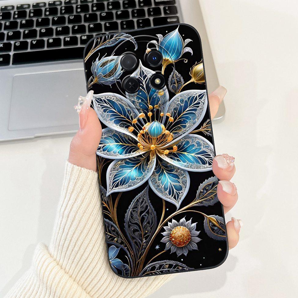 For Realme 12 5G Case For Realme 12X 5G Cover RMX3998 Luxury Fashion Flowers Kawaii Girl Cute Cat Shockproof Phone Case Funda