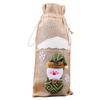 Christmas Burlap Wine Bags Cute Santa Claus Snowman Reindeer Design Reusable Wine Bottle Cover with Drawstring for Dinner Table Decor