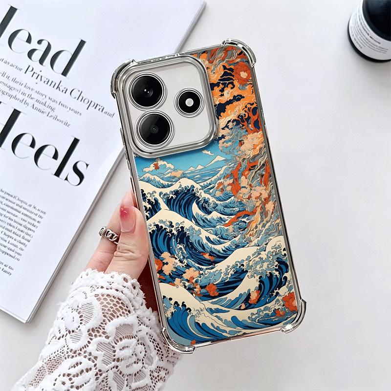 Японская волна Канагава Серфинг Покрытие Чехол для телефона Для Xiaomi Redmi Note 14 15 Pro Plus 13 12 11 11S 11T 10 9S 9 5G Защита от падения Воздушный