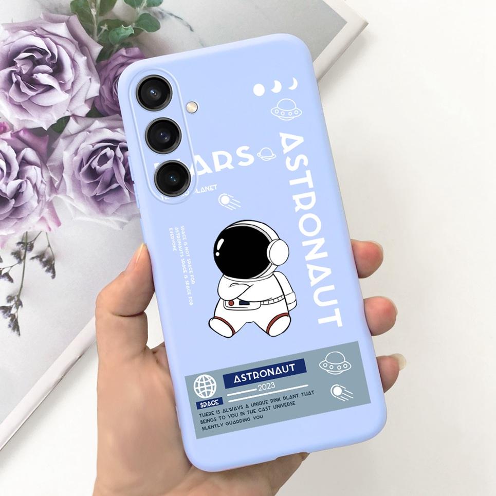 Для чехла Samsung Galaxy A35 A25 2023 5G Case SM-A356B SM-A256B Черный Кот Ночь Луны Модный Coque Etui Матовый Силиконовый Корпус