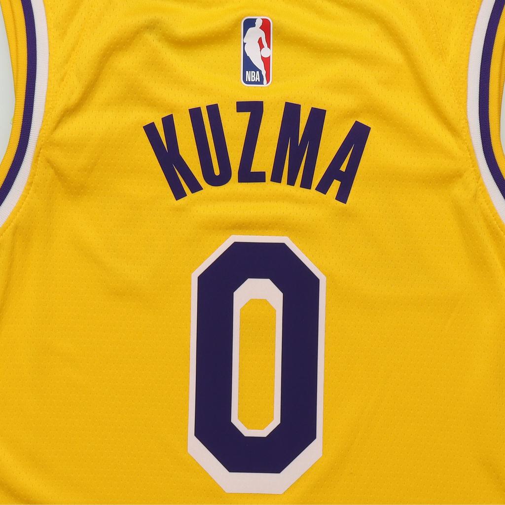 Nike НБА 20-21 Сезон Лейкерс Кузма Нет. 0 Баскетбольная майка мужская топы Amarillo-Yellow CW3669-735