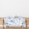 Винтажная Цветочная Сине-Белая Скатерть Прямоугольная Декор Обеденной Комнаты Водонепроницаемая Скатерть Для Стола Украшение для Праздничной Вечеринки