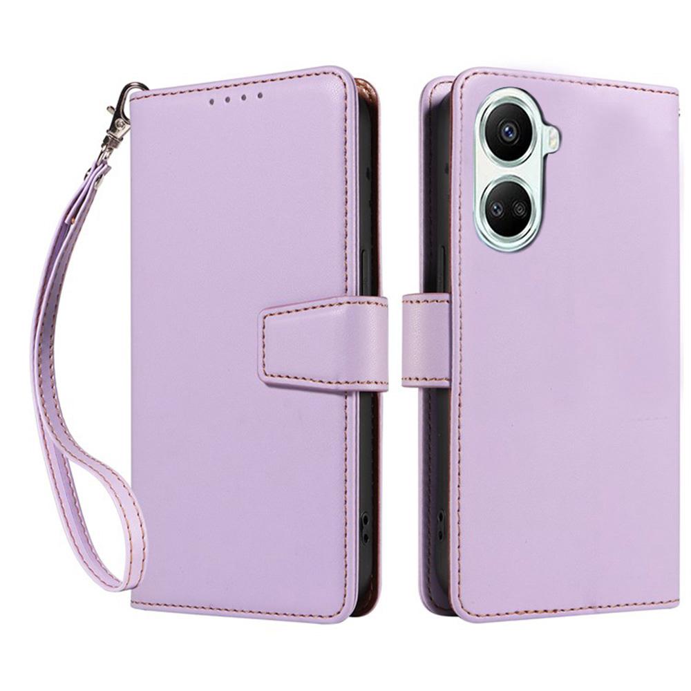 For Xiaomi Poco X7 Pro 5G/Redmi Turbo 4 5G Case RFID Blocking Leather Wallet Flip Phone Cover with Wrist Strap