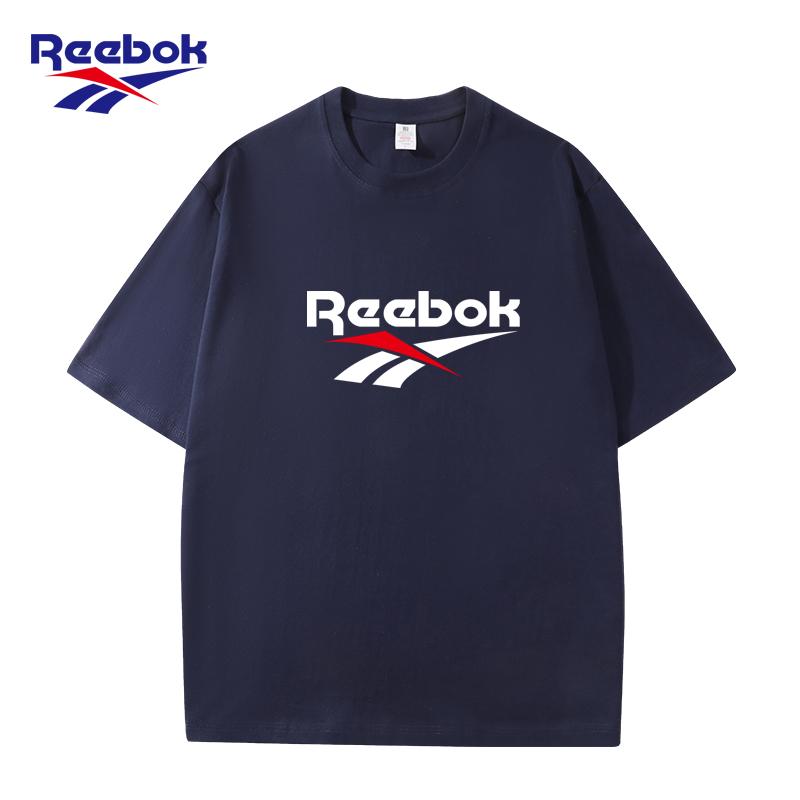 Reebok Летние женские футболки 2026 года, новый дизайн, высокое качество, хлопок, круглый вырез