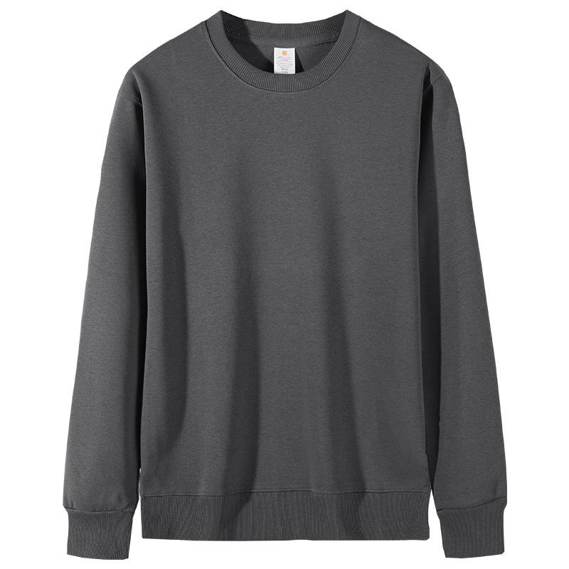 Худи унисекс Hua Cotton с круглым вырезом - Осенне-зимняя классика, однотонное